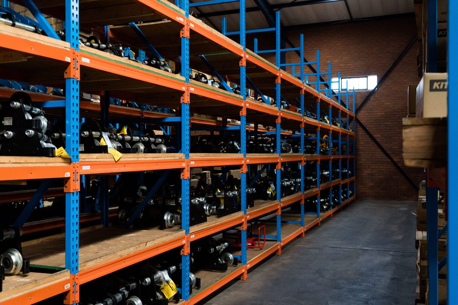 Shutterlock warehouse racking with lifting and rigging stock